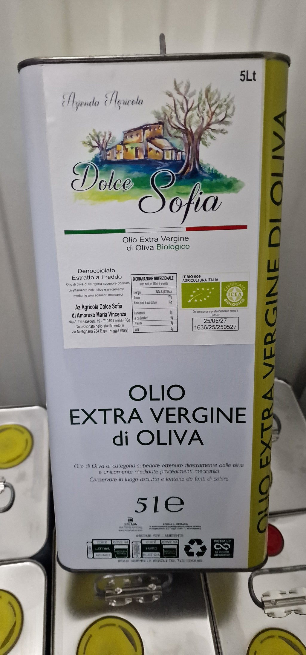 Olio Extravergine d'oliva Bio produzione anno 25/26